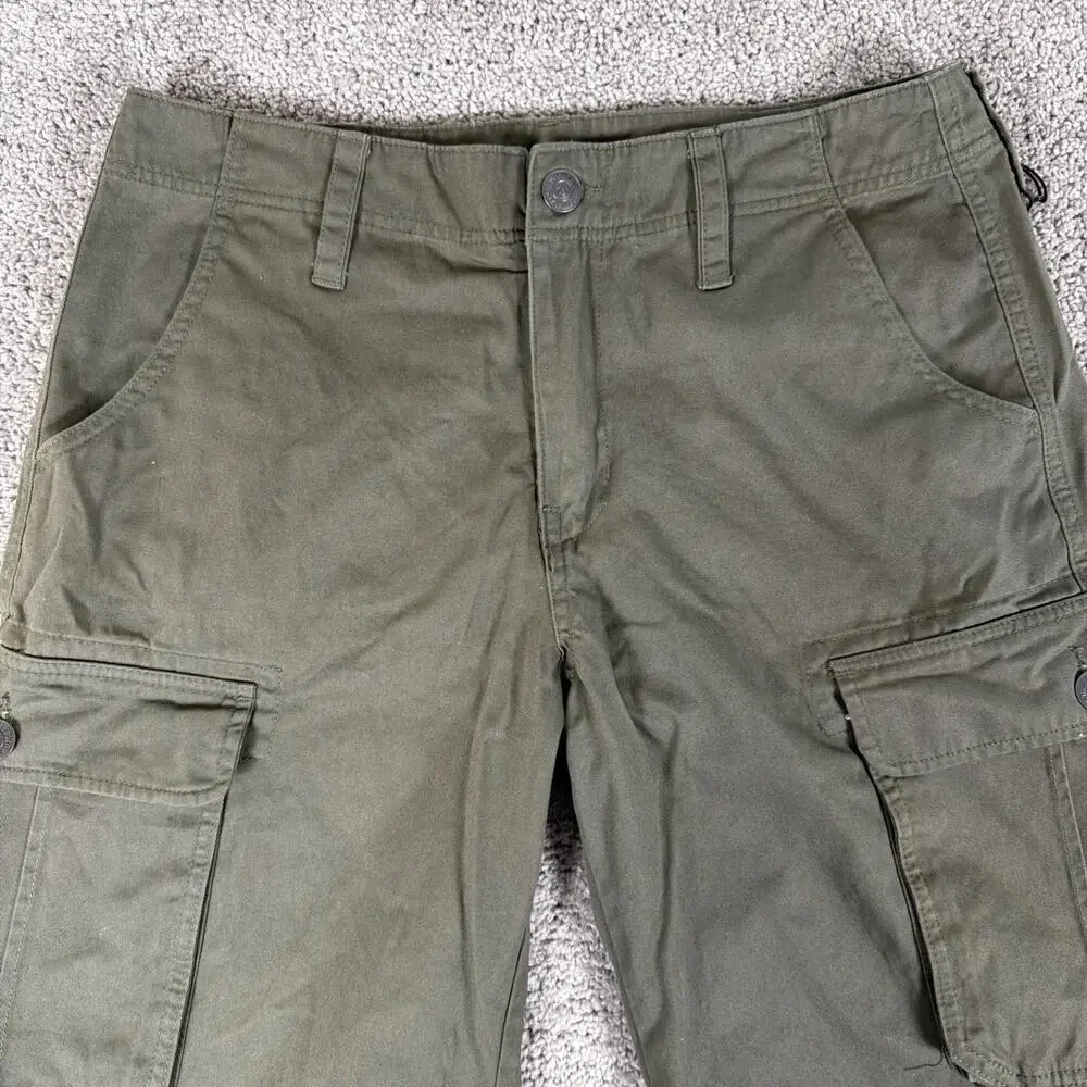 True Religion Cargo Shorts Mens 30 Moss Green World Tour Miltant 12